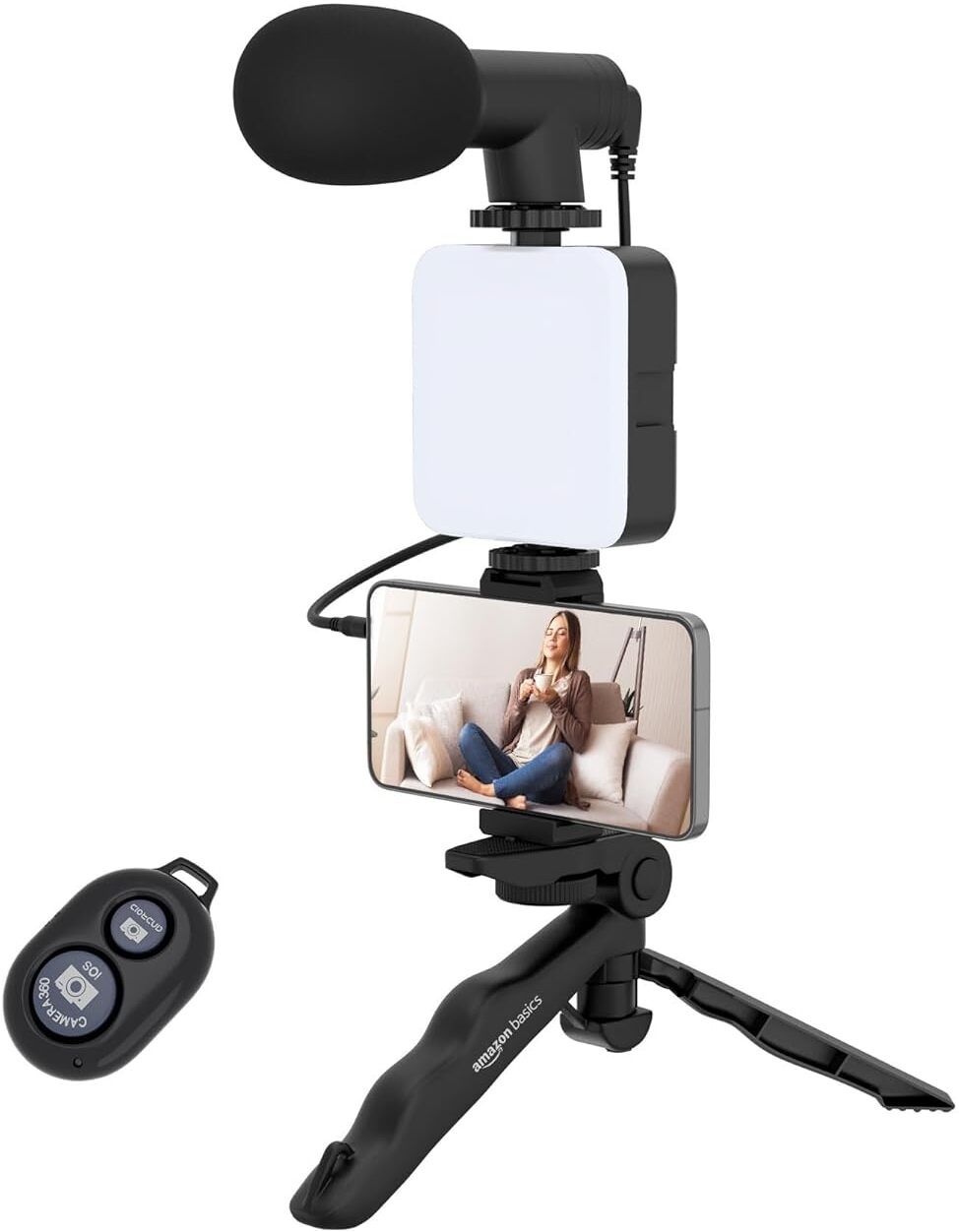 COZY CRAFT Mobile Vlogging Kit with Microphone Tripod and LED Light Vlogging Mobile001 Camera Microphone-image-31