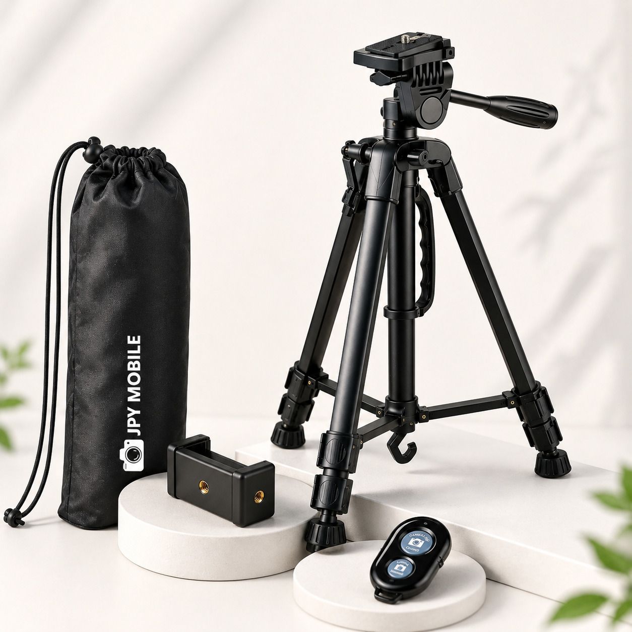 JPY Professional 3366 Camera Tripod 4.5ft Height Mobile Head with Carry Bag & Remote Tripod Kit, Tripod-image-35