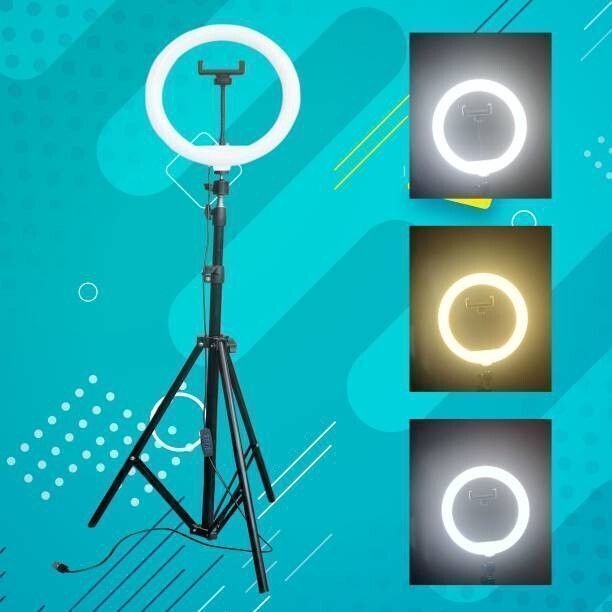 APENTERPRISES Strong metal Black tripod stand with ring light for photography & video Tripod Kit, Tripod, Monopod, Monopod Kit-image-46
