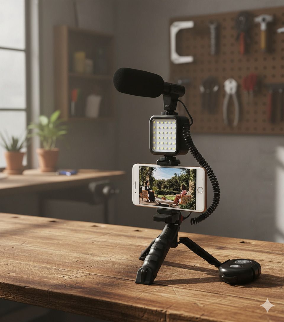 Qolic Compact Video Creator Kit – LED Panel Light, Phone Tripod & High-Clarity Mic Tripod Kit-picture-17