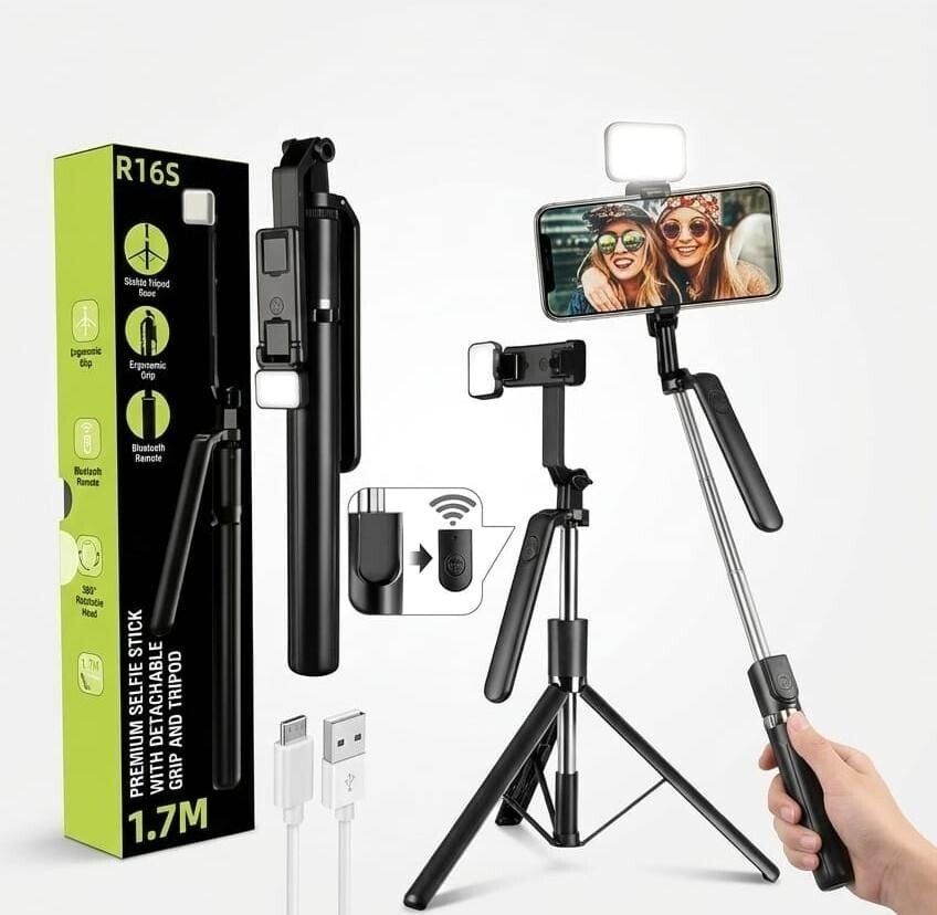 Divyans R16S Professional Selfie Stick Tripod Tripod Kit, Monopod Kit, Tripod-image-18