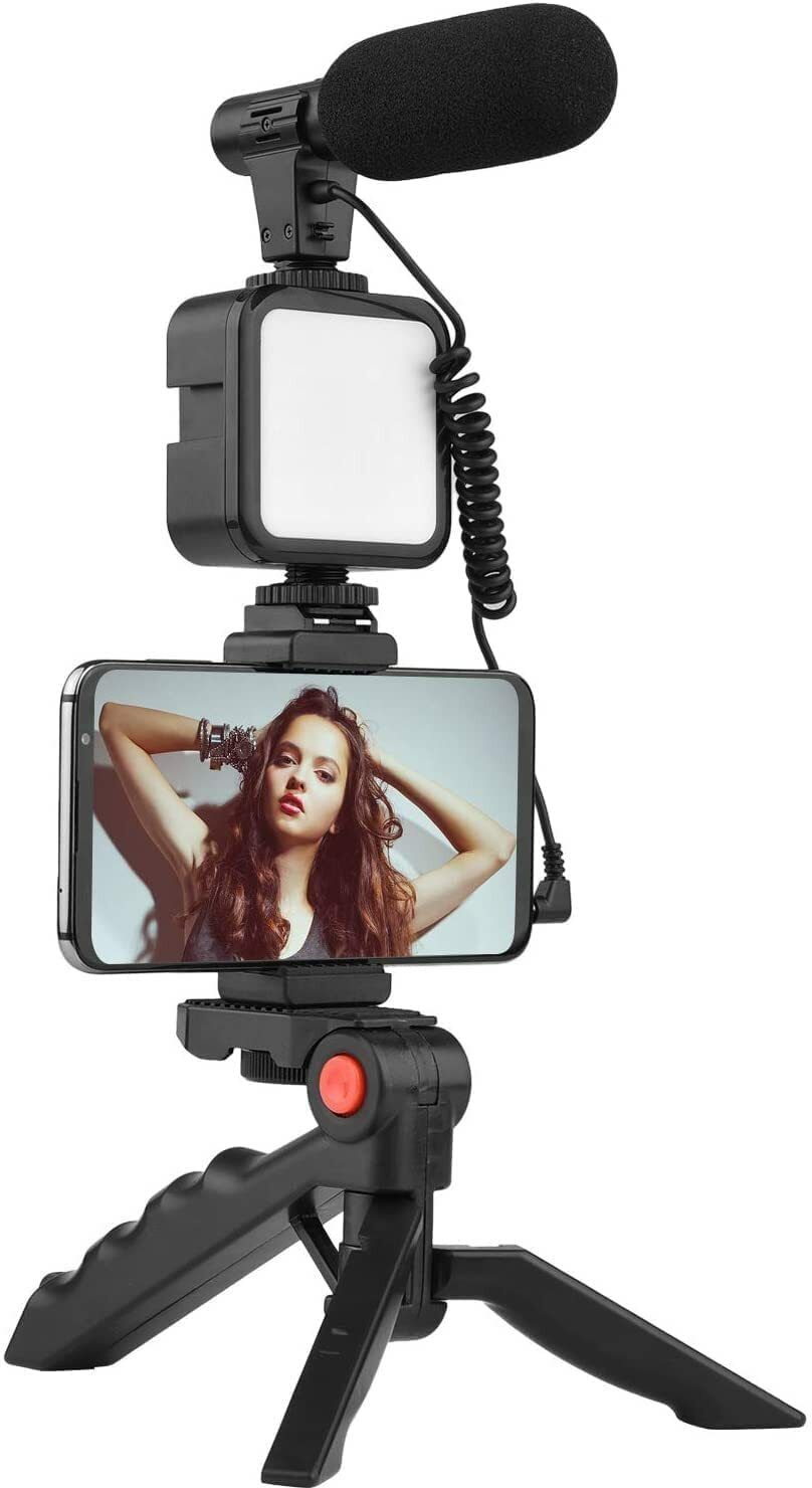 MADSWAS Portable Vlogging Kit Video Recording Equipment with Tripod Fill Light Mic M22 Tripod Kit, Monopod Kit-image-11