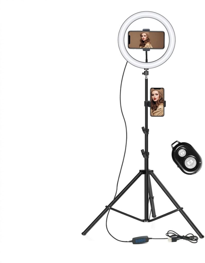 BONTECH dimable ring light 10 brightness level With Bluetooth Metal tripod stand Tripod-picture-21