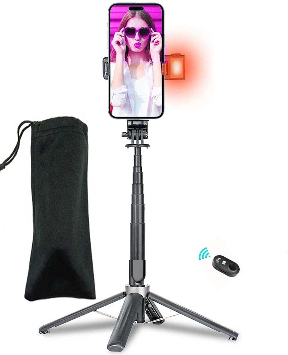 POZUB Desktop Mobile R1S-L Holder Stand Photography Selfie Stick Stand with BT Remote Tripod, Tripod Kit, Monopod-picture-38