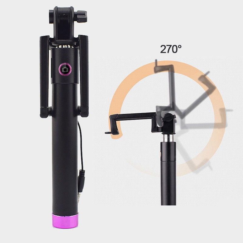 BUFONA Wired Monopod Extendable Selfie Stick with AUX Wire Built-in Remote Holder Tripod, Monopod, Monopod Kit, Tripod Ball Head, Tripod Bracket, Tripod Clamp, Tripod Kit