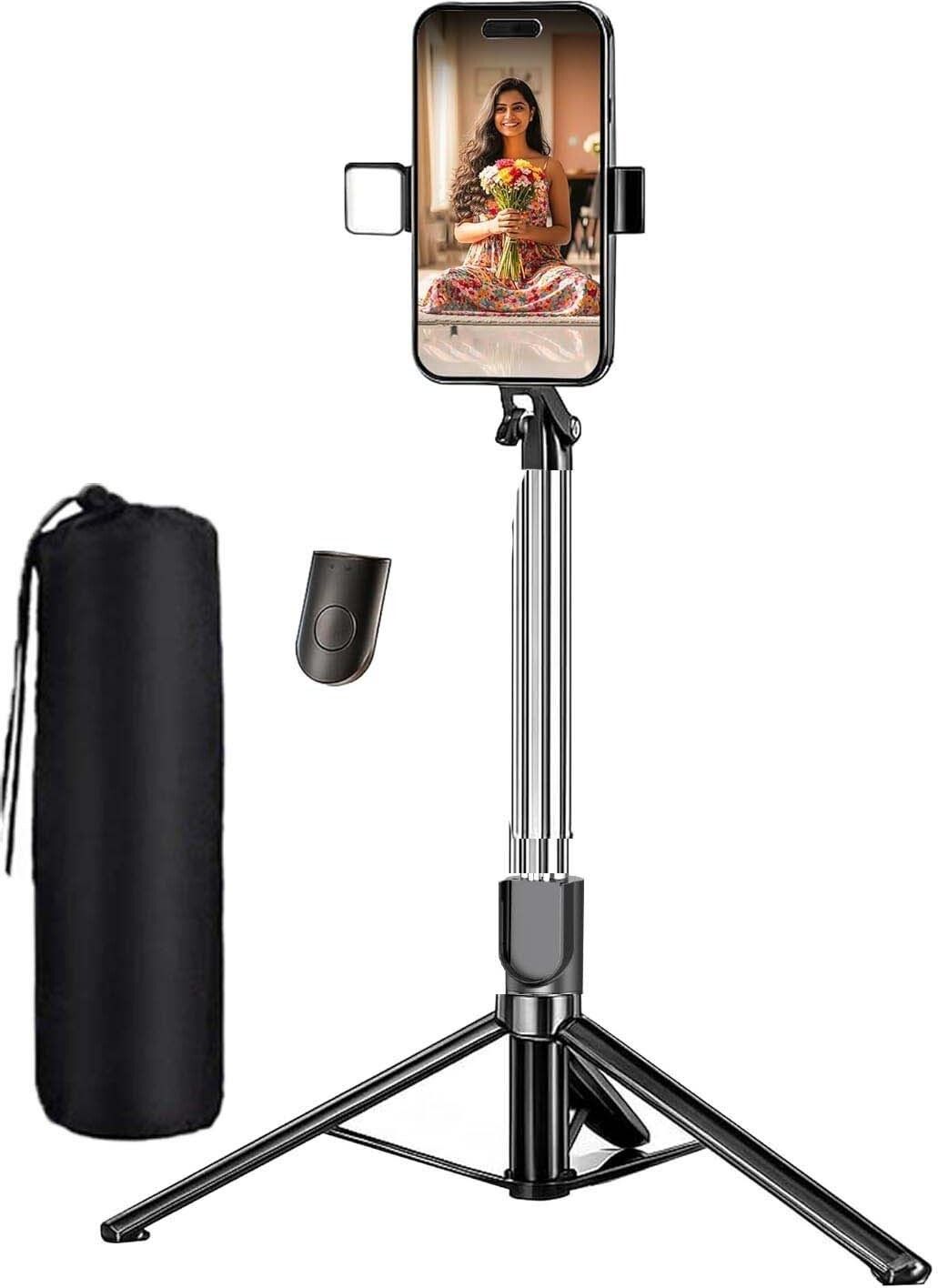 POZUB 3in1 Photography Multi function Mobile Holder R7S-L LED Fill Light Remote Stand Tripod, Tripod Kit, Tripod Clamp, Monopod-image-46