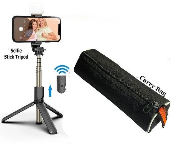 BUFONA 3-in-1 Selfie Stick Tripod with LED Fill Light For Making Video BT Remote Gimbal Tripod, Monopod, Monopod Kit, Tripod Ball Head, Tripod Clamp, Tripod Bracket, Tripod Kit-image-14