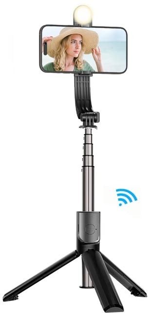 BUFONA Mobile BT Selfie Stick with Light Desktop Stand Live Streaming Selfie Holder Tripod, Tripod Kit, Monopod-image-23