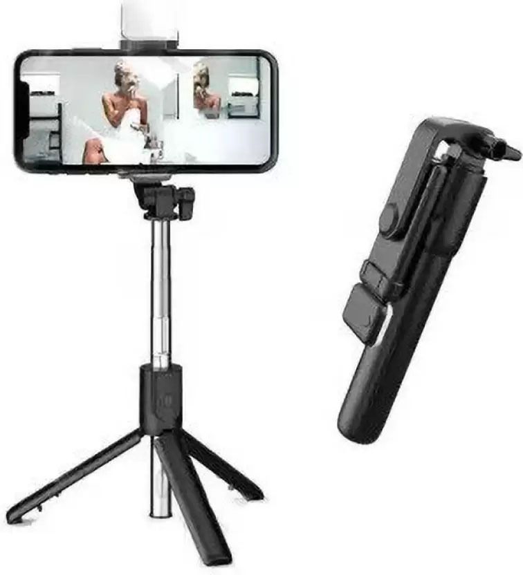 Worricow NEW SALE R1S 3-in-1 Bluetooth Selfie Sticks Light Multifunctional Phone Holder Tripod, Tripod Ball Head, Tripod Kit-image-18