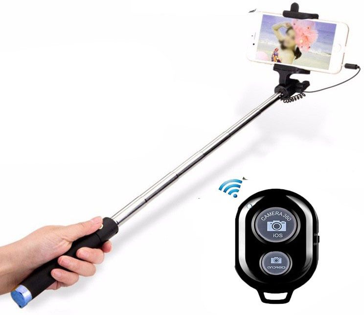 POZUB Wired AUX Cable Selfie stick tripod mobile holder+Bluetooth Remote Photo Shutter Tripod, Monopod, Monopod Kit, Tripod Kit, Tripod Clamp, Tripod Bracket