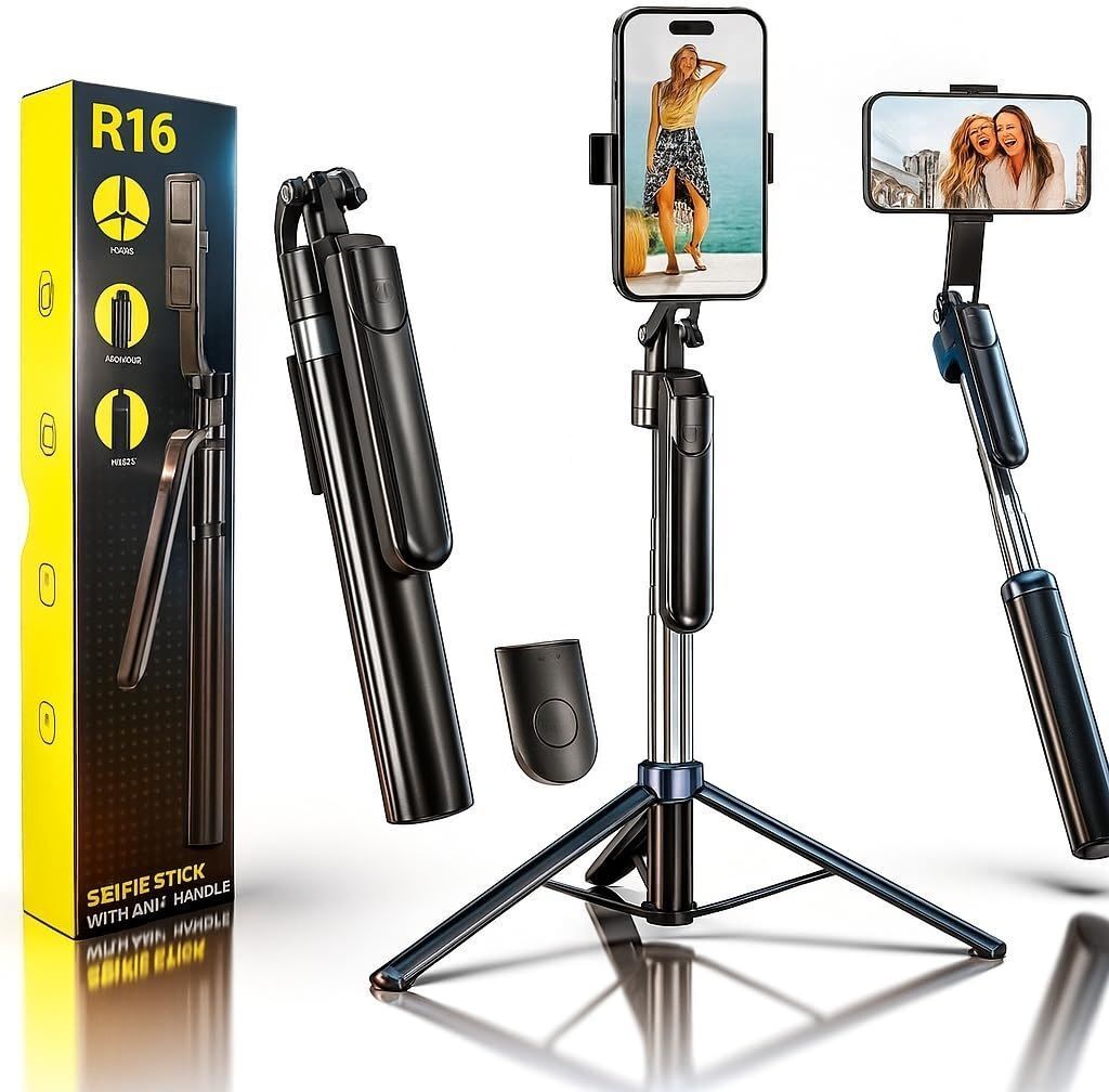 SansyStore R16 170cm Telescopic Selfie Stick Tripod | Strong Grip | Universal Phone Mount Tripod-picture-14