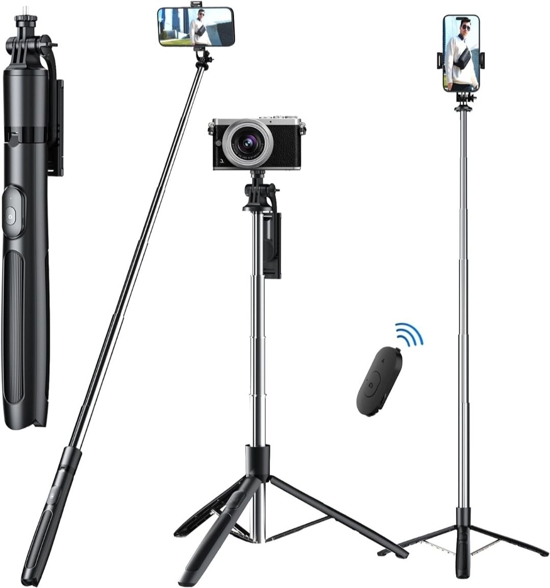 fire turtle 7Ft Bluetooth Tripod Stand for Mobile, GoPro & Cameras - Vlog & Travel Ready Tripod-image-16