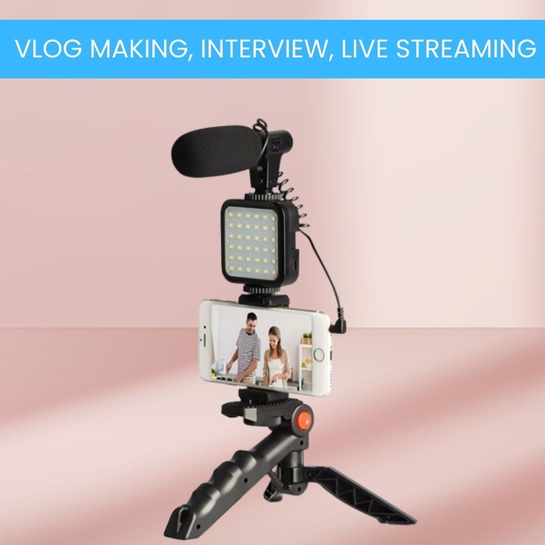 FRONY Mini Tripod Stand (Video Kit)For Video Recording,Vlogging Kit & Video MakingC249 Tripod-image-29