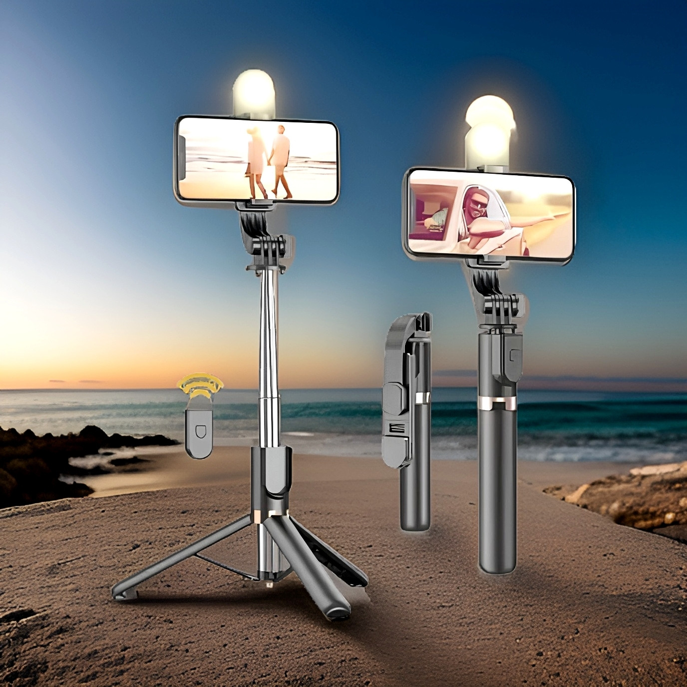 FRONY Adjustable (Tripod) and (Selfie Stick) with Bluetooth Connectivity OS538 Tripod image 1