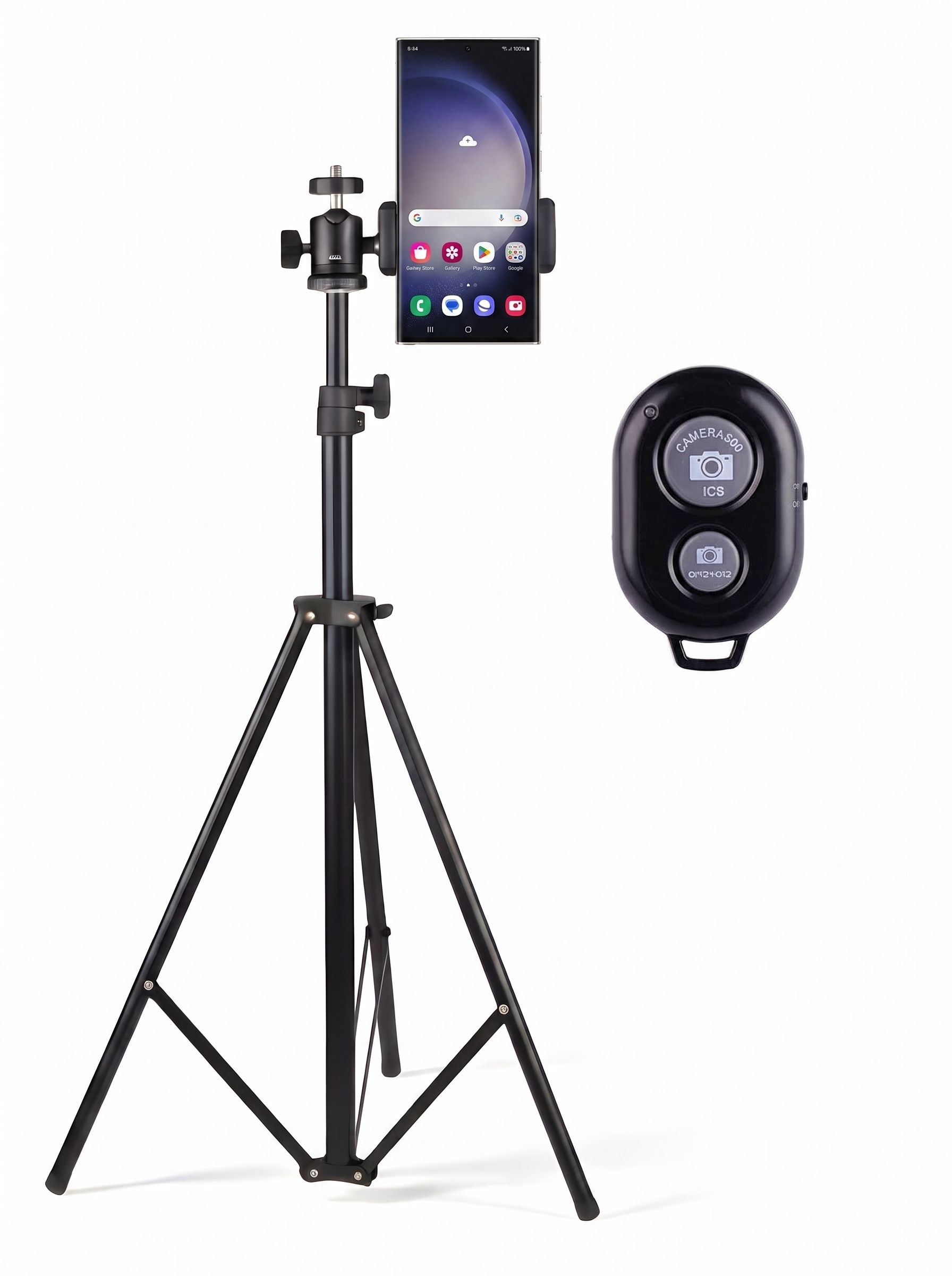 LUGZY 7 Feet Tripod Stand With Bluetooth Remote for Videos BTS01 Tripod-image-43