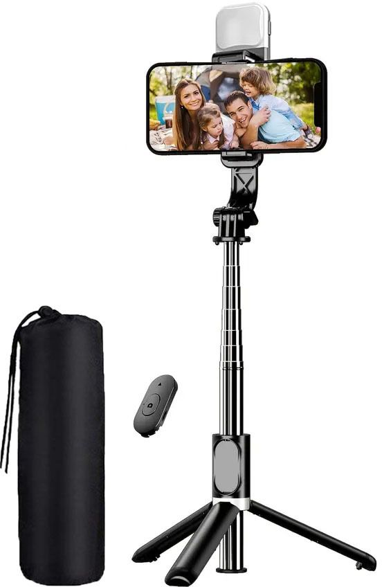 POZUB NEW TREND Selfie Stick Stand Holder with Light with Detachable Bluetooth Remote Tripod, Monopod, Monopod Kit-picture-17