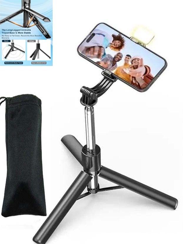POZUB Long R1S-L Selfie Stick with Remote 3in1 Photography Multifunction Mobile Holder Tripod, Tripod Kit, Monopod-image-42