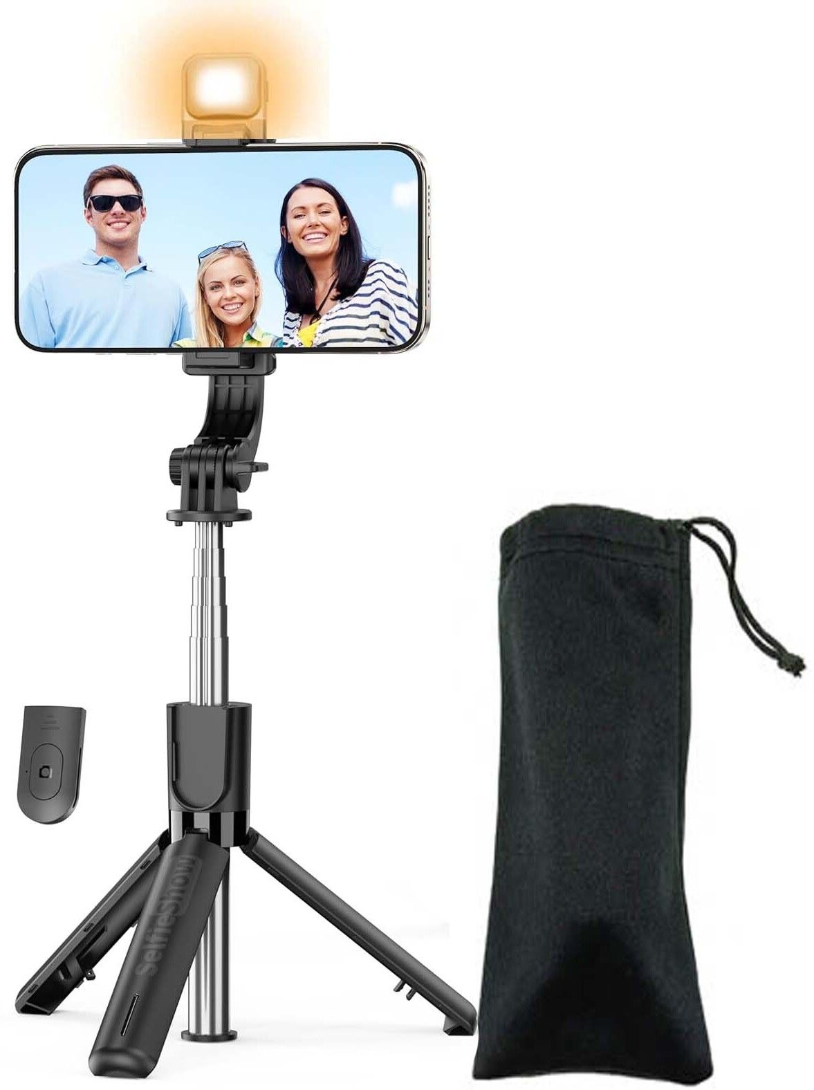 POZUB Remote Photography Holder Extendable BT Mobile Selfie Stick Stand with LED Light Tripod, Tripod Kit, Monopod, Monopod Kit-image-39
