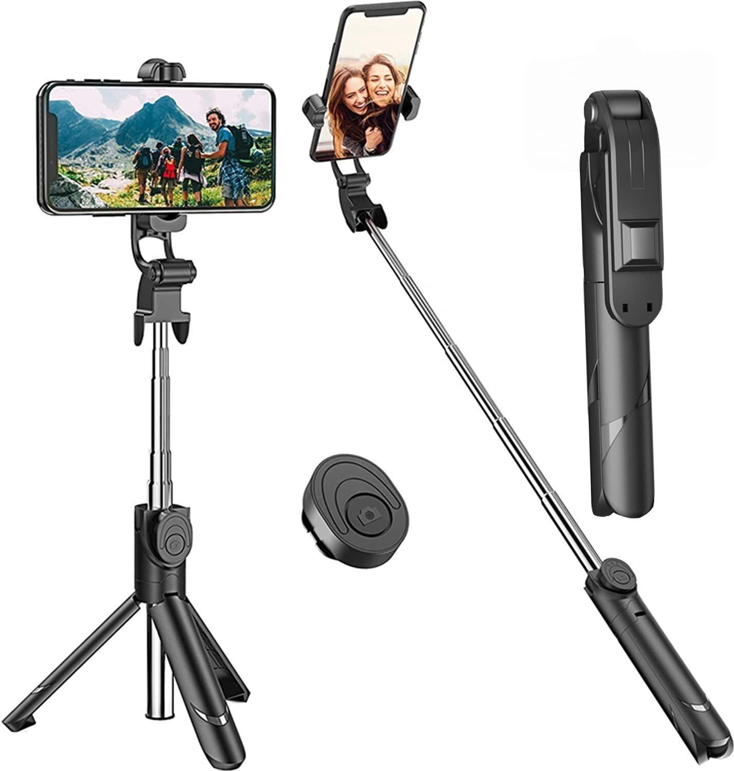 HIFY Bluetooth Extendable Selfie Sticks with Wireless Remote and Tripod Stand, 3-in-1 Multifunctional Selfie Stick with Tripod Stand Compatible with all smartphone Tripod-image-19