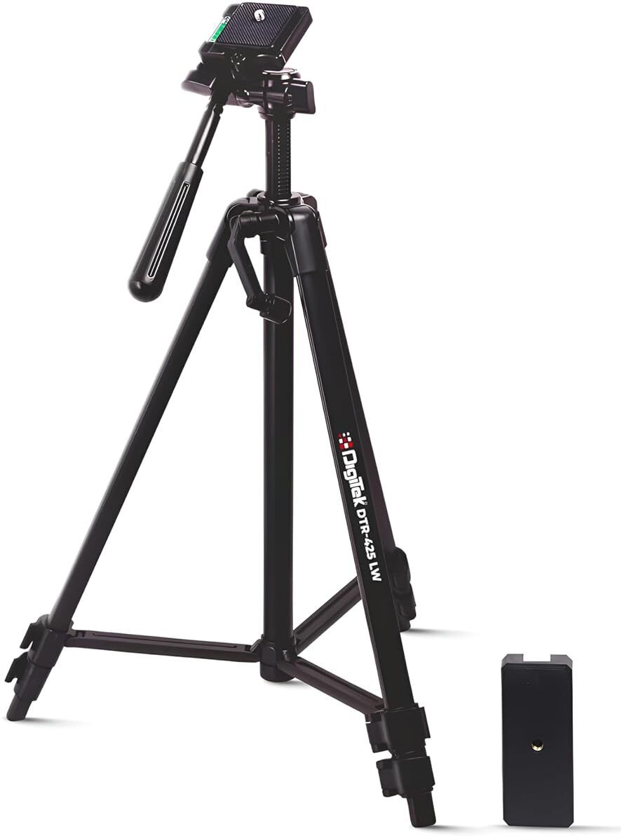 DIGITEK DTR 425 Portable 4.26ft Tripod Stand with Smartphone Holder, Tripod-image-6