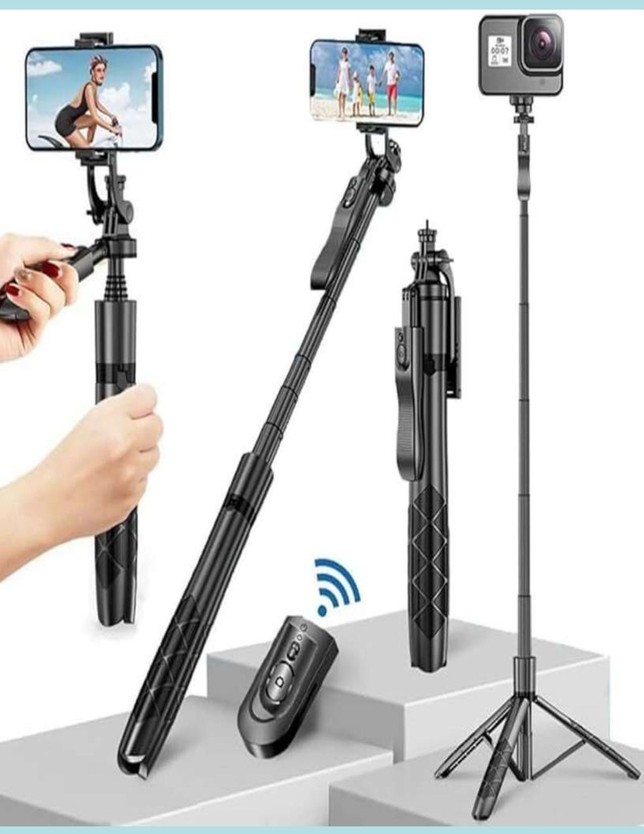 FITRIC L16 Selfie Stick Tripod (4in1) 5.8 Feet BT Shutter – 000011 Tripod, Monopod-image-17