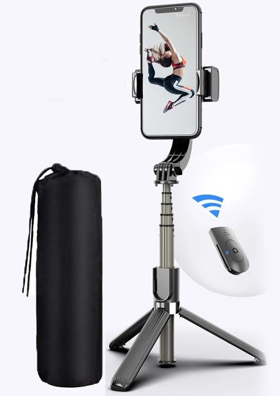 POZUB Selfie Stick Tripod +Removable Bluetooth Remote Shutter Gimbal Photography Stand Tripod, Monopod, Monopod Kit, Tripod Ball Head, Tripod Bracket, Tripod Clamp, Tripod Kit image 1