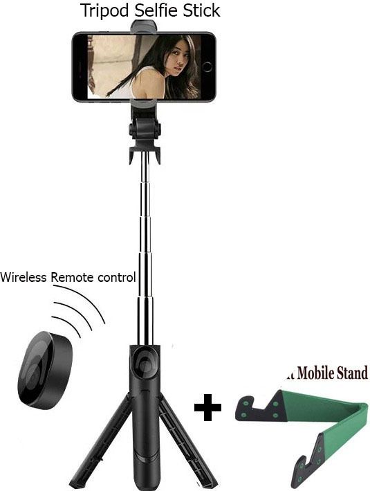 POZUB Tripod Stand Bluetooth Selfie Stick with Wireless Remote Mobiles Video Stand Tripod, Monopod Kit, Monopod, Tripod Ball Head, Tripod Clamp, Tripod Bracket, Tripod Kit-picture-25