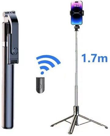 Pharaoh R1SL Pocket Size Foldable Selfie Stick with Tripod and Strong Grip Holder Tripod-image-1