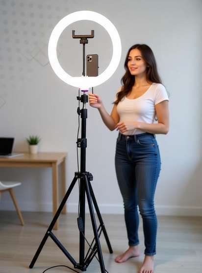 BESTFLY Big 7 fit Tripod Stand with 10 Inches LED Ring Light-Live Stream Phone Holder Tripod, Tripod Kit-image-21