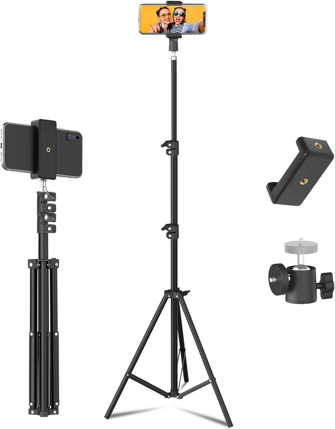 BONTECH 7Feet Portable Adjustable Tripod with Rotating Ball Head and Clip for Photoshoot Tripod-picture-25