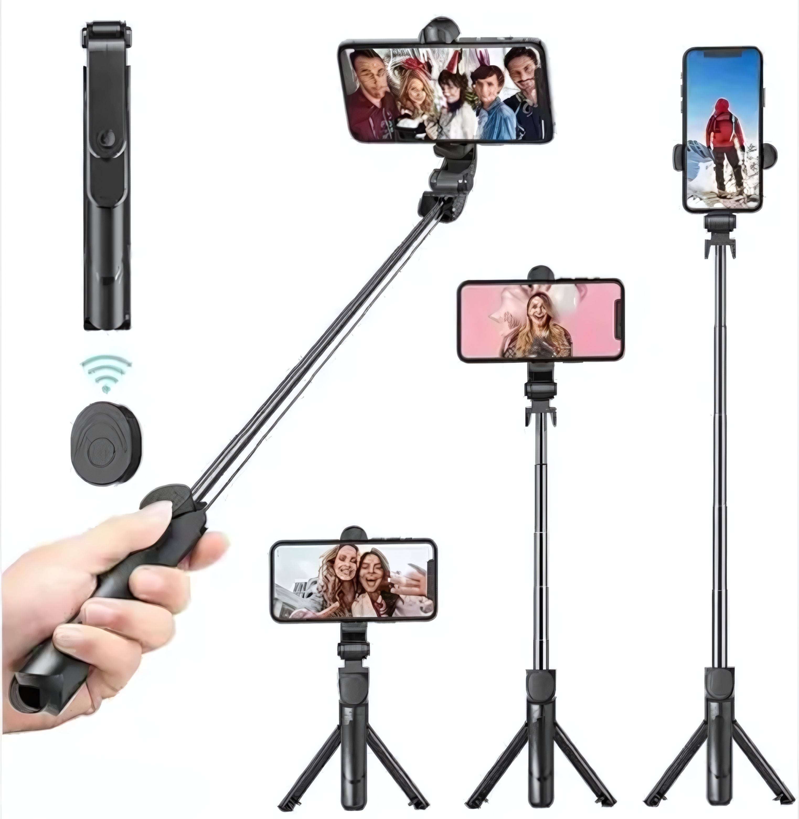 NAFA 3-in-1 Convertible Tripod, 360° Rotating Phone Holder, Bluetooth Remote Tripod-picture-17