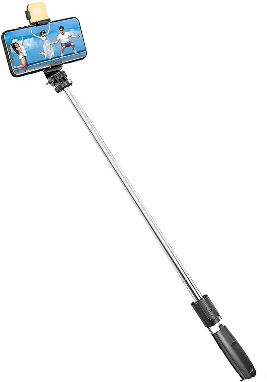 RENTOOR 2022 TOP SALE R1s Bluetooth Selfie Sticks Light Remote 3-in-1 Multifunctional Monopod Kit, Tripod, Tripod Ball Head, Tripod Bracket-image-20