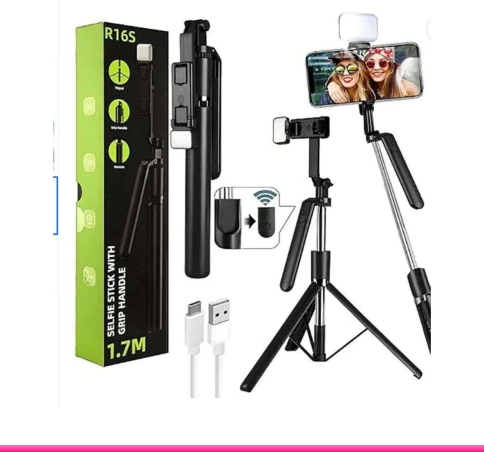 FITRIC R1SL 3-in-1 Selfie Stick with LED Light & Tripod PP42 Tripod, Monopod Kit, Tripod Kit-picture-27