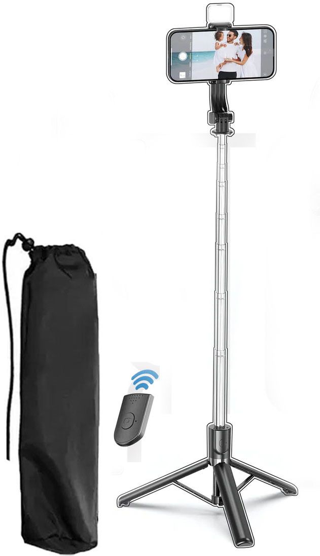 BUFONA Extendable Bluetooth Long Selfie Stick with Fill Light for Vlogging Reels&Travel Tripod, Tripod Kit, Monopod-image-43