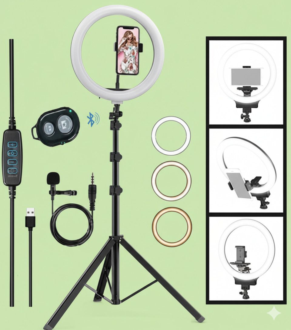 BESTFLY 11m 10"Selfie Light 7Ft Long tripod with remote control and long caller mic Tripod, Monopod, Tripod Ball Head, Tripod Clamp, Tripod Kit-image-13