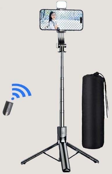POZUB Selfie Stick with Remote LED Fill Light R7S-L Multi-function Mobile Holder Stand Tripod, Tripod Kit, Tripod Clamp, Monopod-image-43