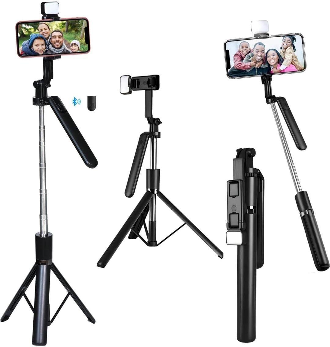 Tripod with Wireless Bluetooth Remote & Fill Light for Android & iPhone Laboratory Tripod Stand-image-15