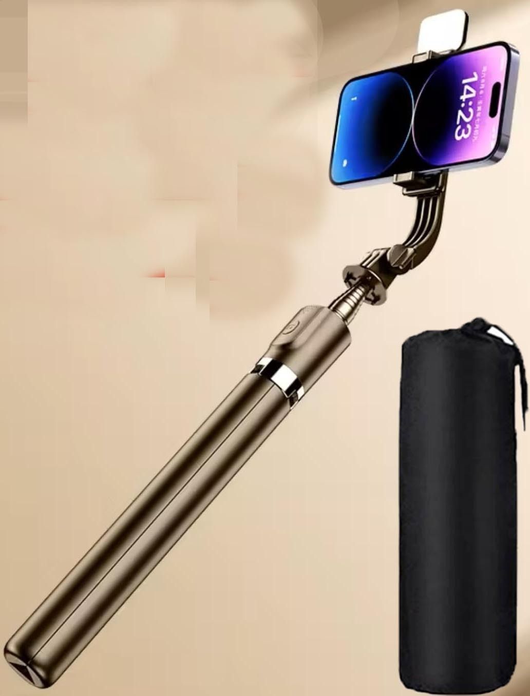 POZUB Multi-function R1S-L Long Selfie Stick with Remote LED Fill Light Mobile Holder Tripod, Tripod Kit, Monopod-image-4