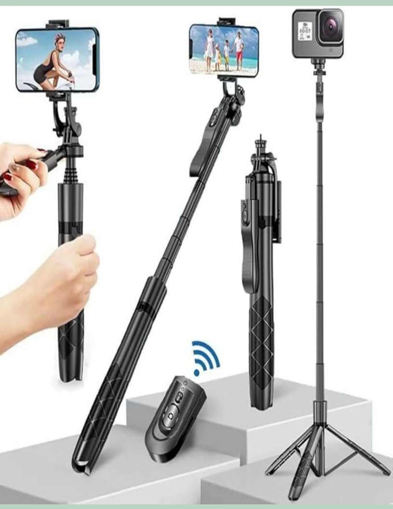 FITRIC L16 Selfie Stick Tripod (4in1) 5.8 Feet BT Shutter – 000037 Tripod, Monopod-image-18