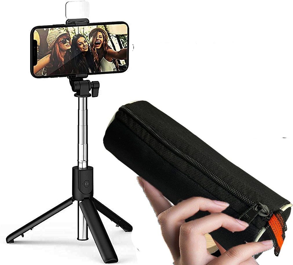 POZUB Selfie Stick with LED Light Tripod Stand BT Remote+Carry Pouch in mobile holder Tripod, Tripod Kit, Tripod Clamp, Tripod Bracket, Tripod Ball Head, Monopod Kit, Monopod-image-32