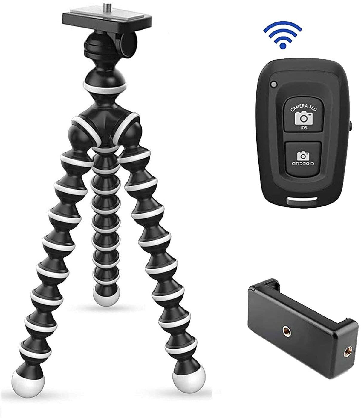 Tygot Gorilla Tripod/Mini Tripod for Mobile Phone with Phone Mount & Remote | Flexible Gorilla Stand for DSLR & Action Cameras Tripod-image-48
