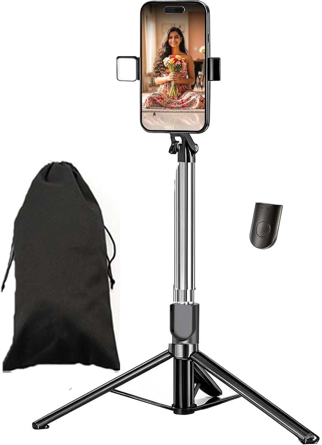SOJUBA Photography/Videography R1S-L Selfie Stick Holder Stand With LED Light+Bag Tripod, Tripod Kit, Tripod Clamp, Monopod, Monopod Kit-picture-12