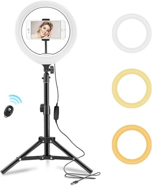 SHUDAUSHI New 7"ft Tripod With 10 inch Ring Light & Bluetooth For Photo/Video/Selfie Shoot Tripod Ball Head, Tripod Kit-image-44