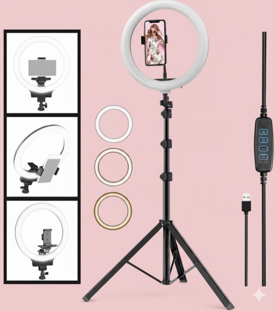 BESTFLY A1, 10“ Ring light and stand mobile holder for reels live video & Shooting Tripod, Tripod Ball Head, Tripod Kit-picture-18