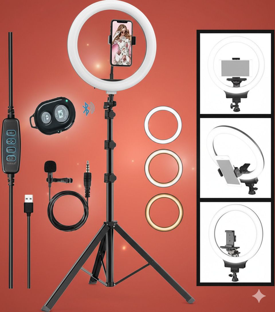 BESTFLY 1M 10"Selfie Light 7Ft Long tripod with remote control and long caller mic Tripod, Monopod, Tripod Ball Head, Tripod Bracket, Tripod Clamp, Tripod Kit-image-45