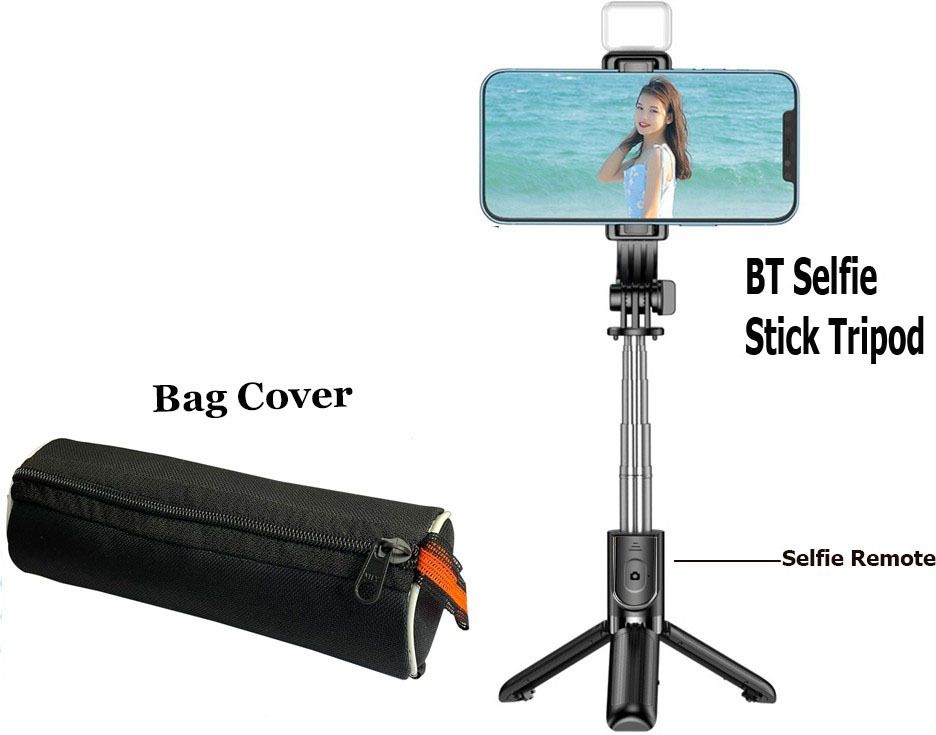 BUFONA 3-in-1 Mobile Stand Remote Bluetooth Selfie Stick with LED Fill Light+Carry Bag Tripod, Monopod, Monopod Kit, Tripod Ball Head, Tripod Clamp, Tripod Bracket, Tripod Kit-image-27