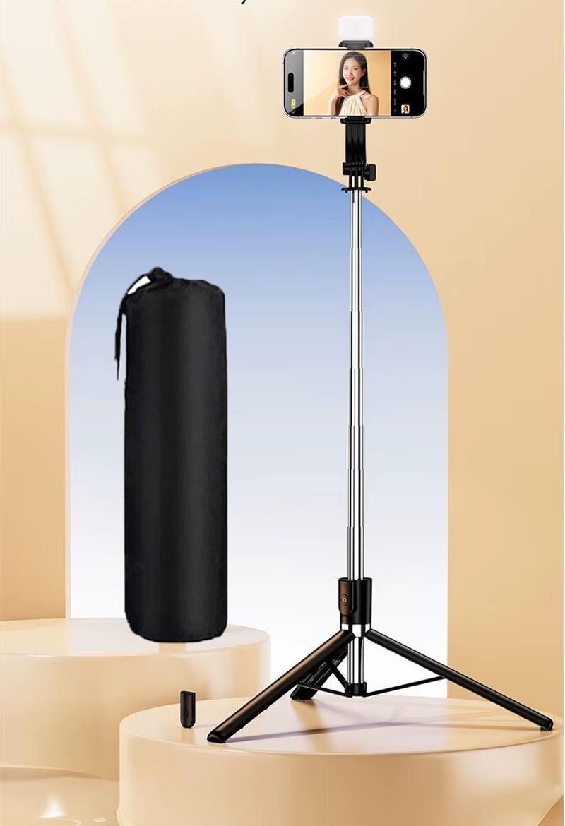 POZUB Multi-function R1S-L Selfie Stick with Remote LED Fill Light Mobile Holder Stand Tripod, Tripod Kit, Monopod-image-3
