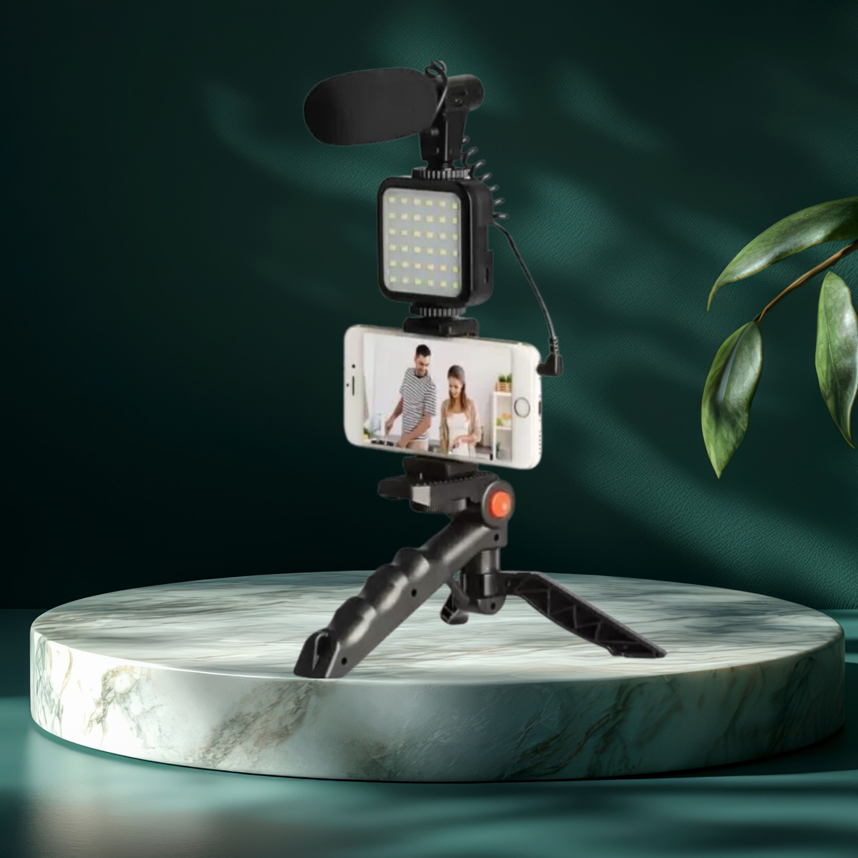 GUGGU Video Kit with Tripod, LED Lights and Wireless Microphone Setup For VloggingI430 Tripod image 1