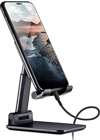 WHISTLE9 [2021Updated] Angle and Height Adjustable Mobile Holder Compatible all smartphone Single Gimbal for Mobile image 1