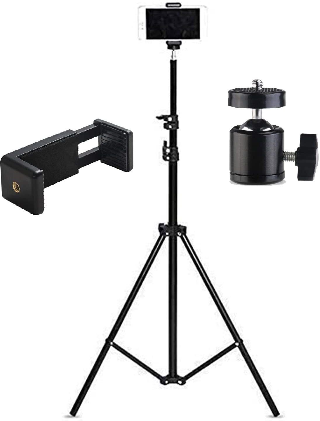 FITRIC 7 Feet Tripod Stand , Suitable for Mobiles, Lights, Reflectors and Cameras Tripod, Monopod, Tripod Ball Head, Monopod Kit, Tripod Kit